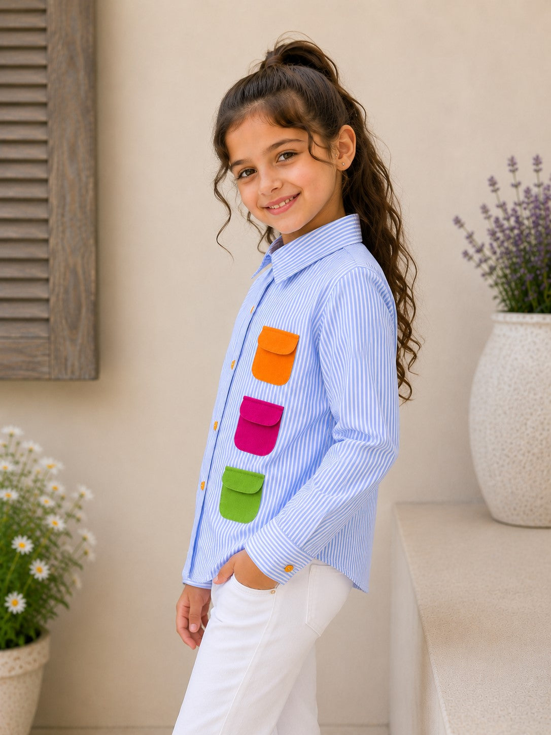 Aww Hunnie Cotton Full Sleeves Play Patch Pocket Shirt
