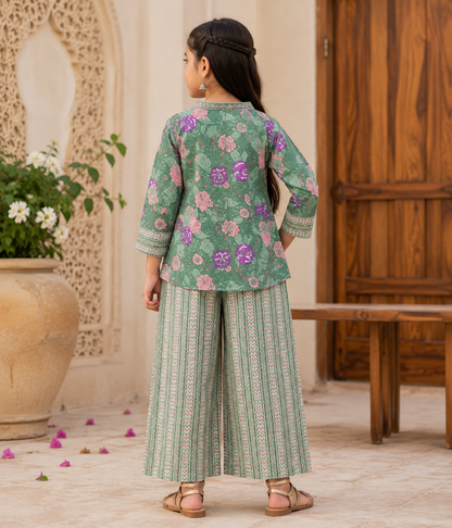 Aww Hunnie 100% Cotton 3/4 Sleeves Ethnic Co Ords Set
