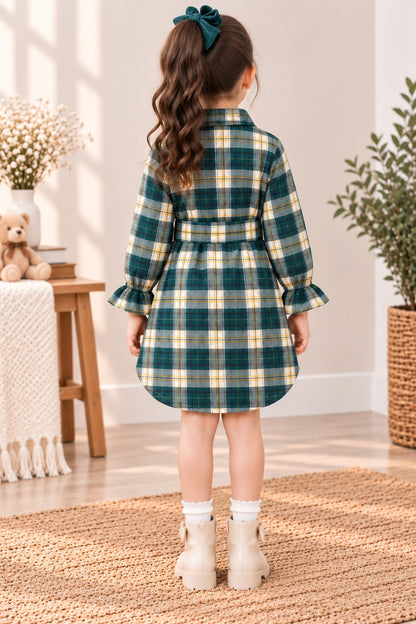 Aww Hunnie Wollen Full Sleeves Long Shirt Dress With Belt