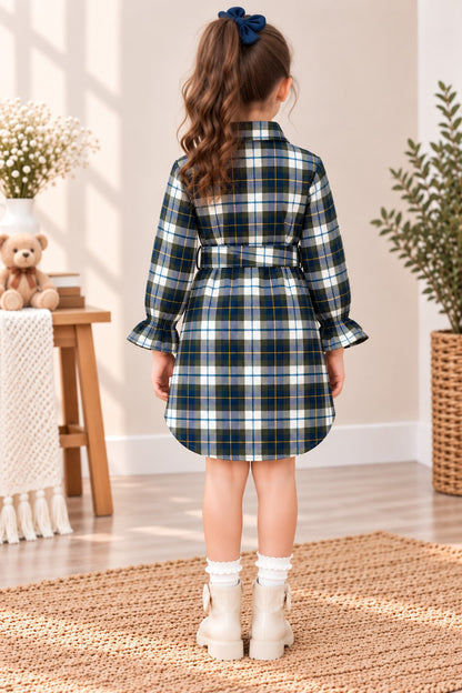 Aww Hunnie Wollen Full Sleeves Long Shirt Dress With Belt