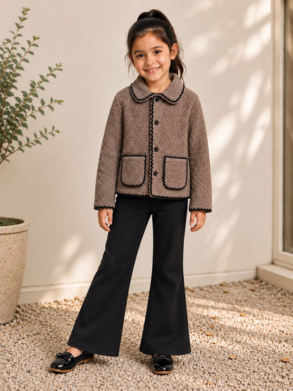 Aww Hunnie Wollen Full Sleeves jacket with Bell Bottom