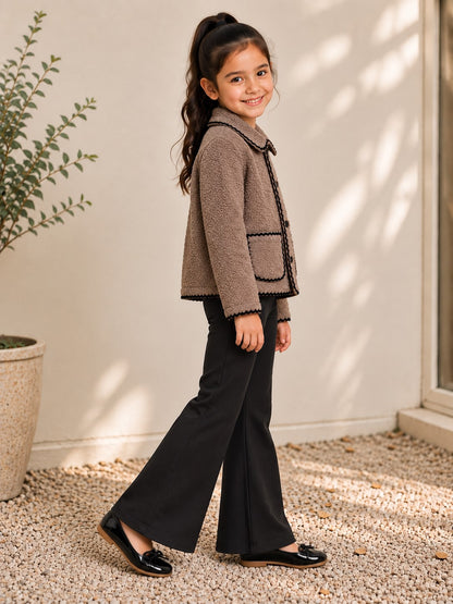 Aww Hunnie Wollen Full Sleeves jacket with Bell Bottom