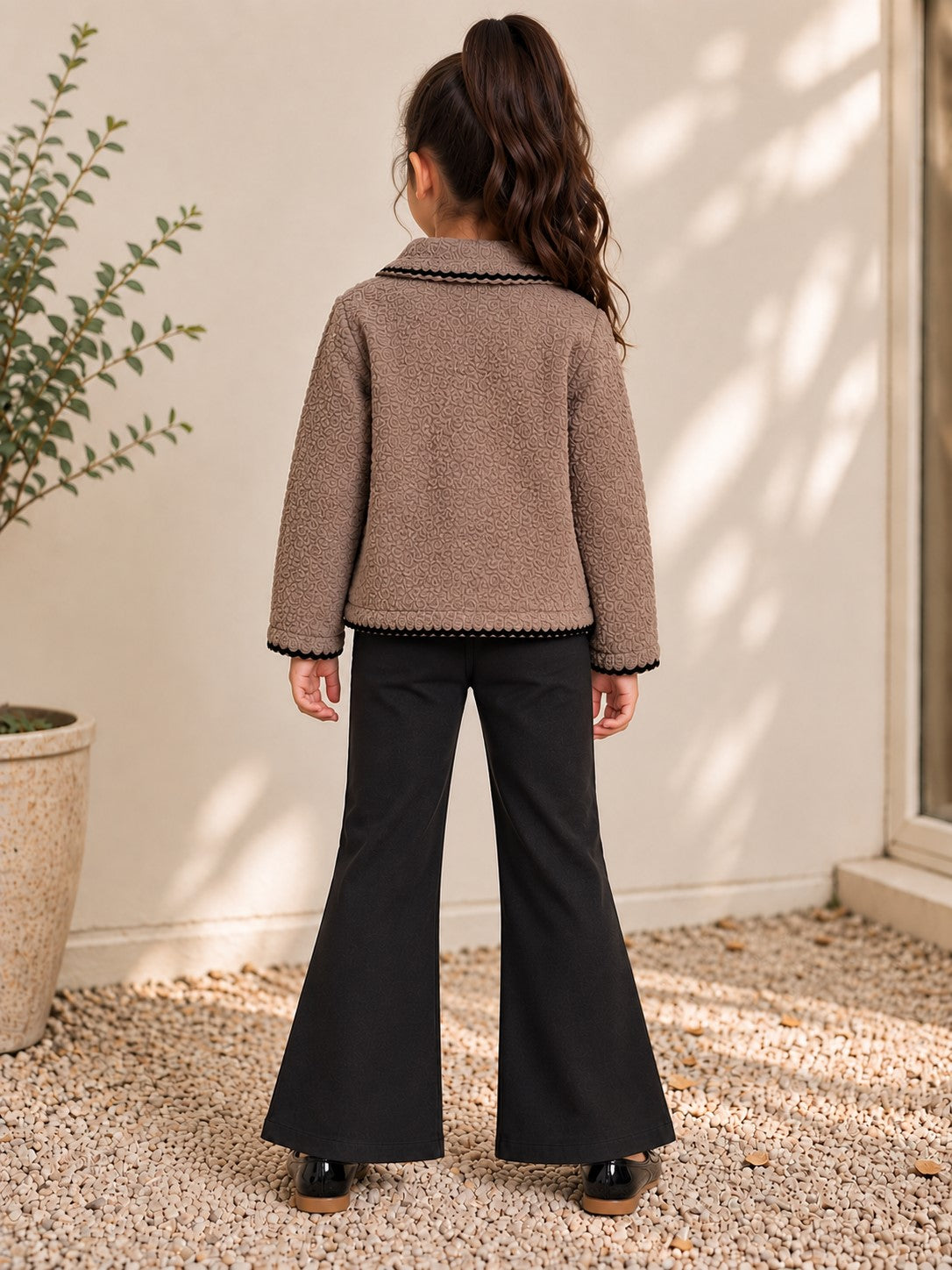 Aww Hunnie Wollen Full Sleeves jacket with Bell Bottom
