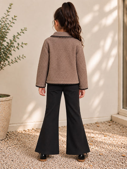 Aww Hunnie Wollen Full Sleeves jacket with Bell Bottom