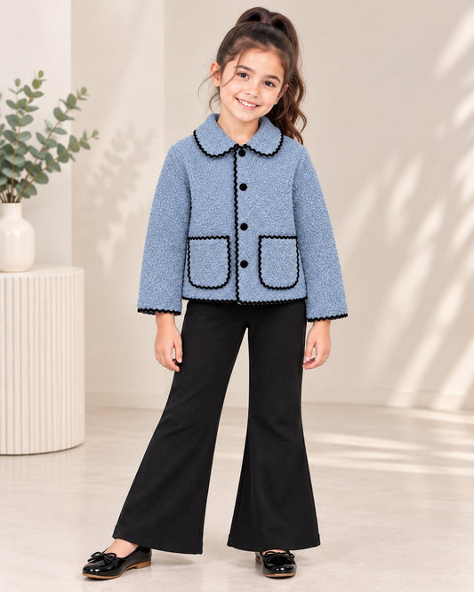 Aww Hunnie Wollen Full Sleeves jacket with Bell Bottom