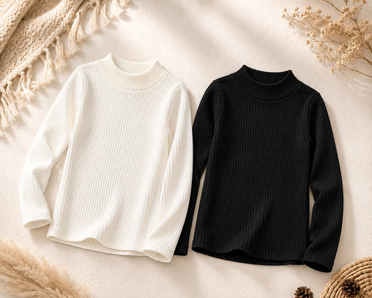 Aww Hunnie Woollen Full Sleeves High Neck T-shirts Pack Of 2