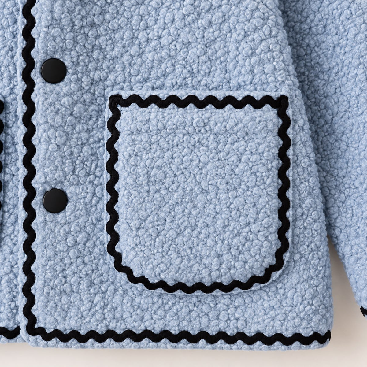 Aww Hunnie Fleece Full Sleeves Collar Neck Button-Front Jackets with Pockets