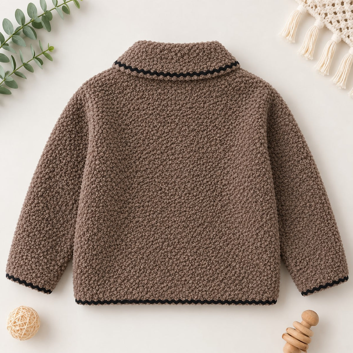 Aww Hunnie Fleece Full Sleeves Collar Neck Button-Front Jackets with Pockets