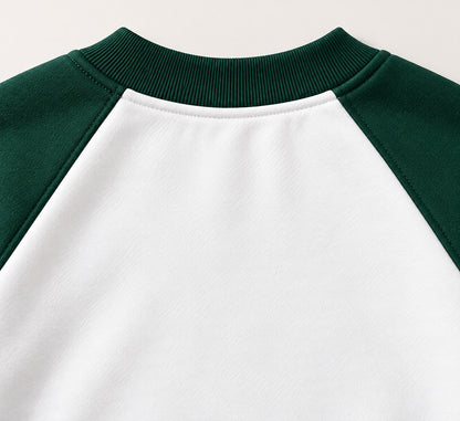 Aww Hunnie Terry Raglan Full Sleeves Round Neck Sweatshirt