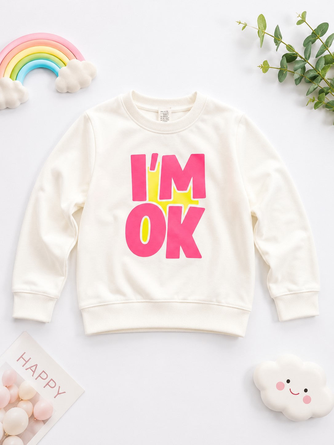 Aww Hunnie Terry Full Sleeves Round Neck Sweatshirt