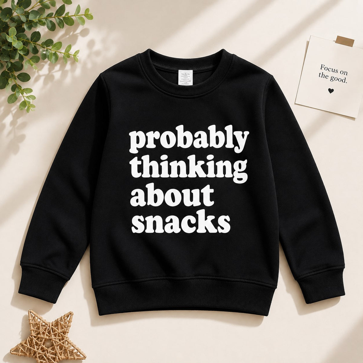 Aww Hunnie Terry Full Sleeves Round Neck Sweatshirt