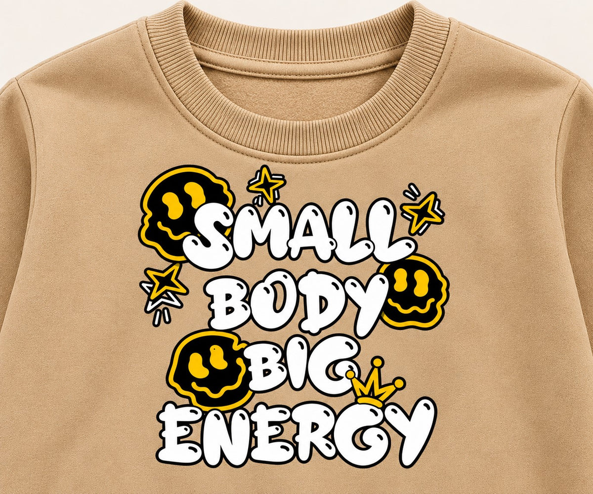 Aww Hunnie Terry Full Sleeves Round Neck Sweatshirt