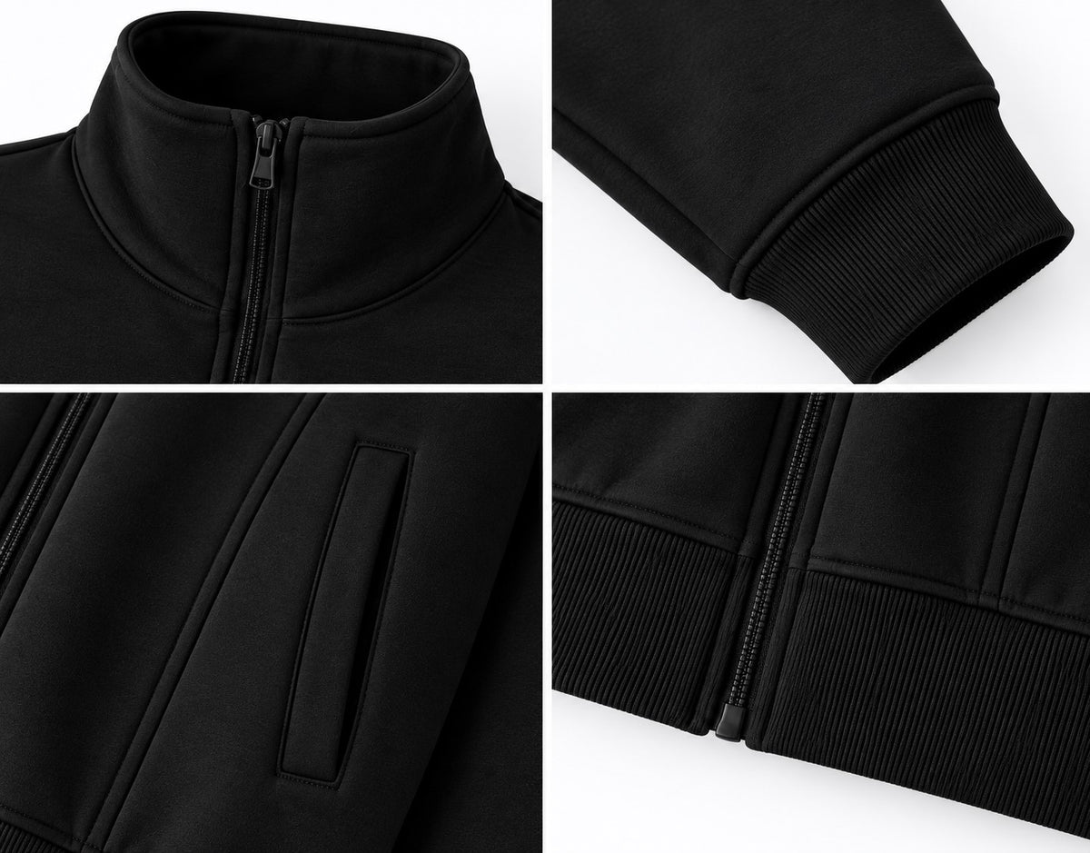 Aww Hunnie Full Sleeves High mock-collar Fleece Jacket