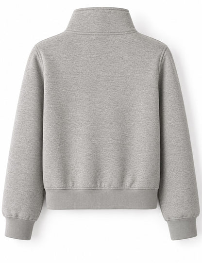 Aww Hunnie Full Sleeves High mock-collar Fleece Jacket