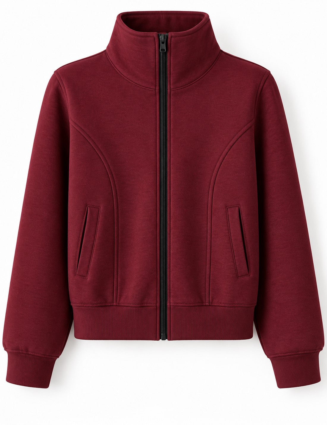 Aww Hunnie Full Sleeves High mock-collar Fleece Jacket