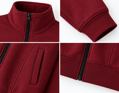 Aww Hunnie Full Sleeves High mock-collar Fleece Jacket