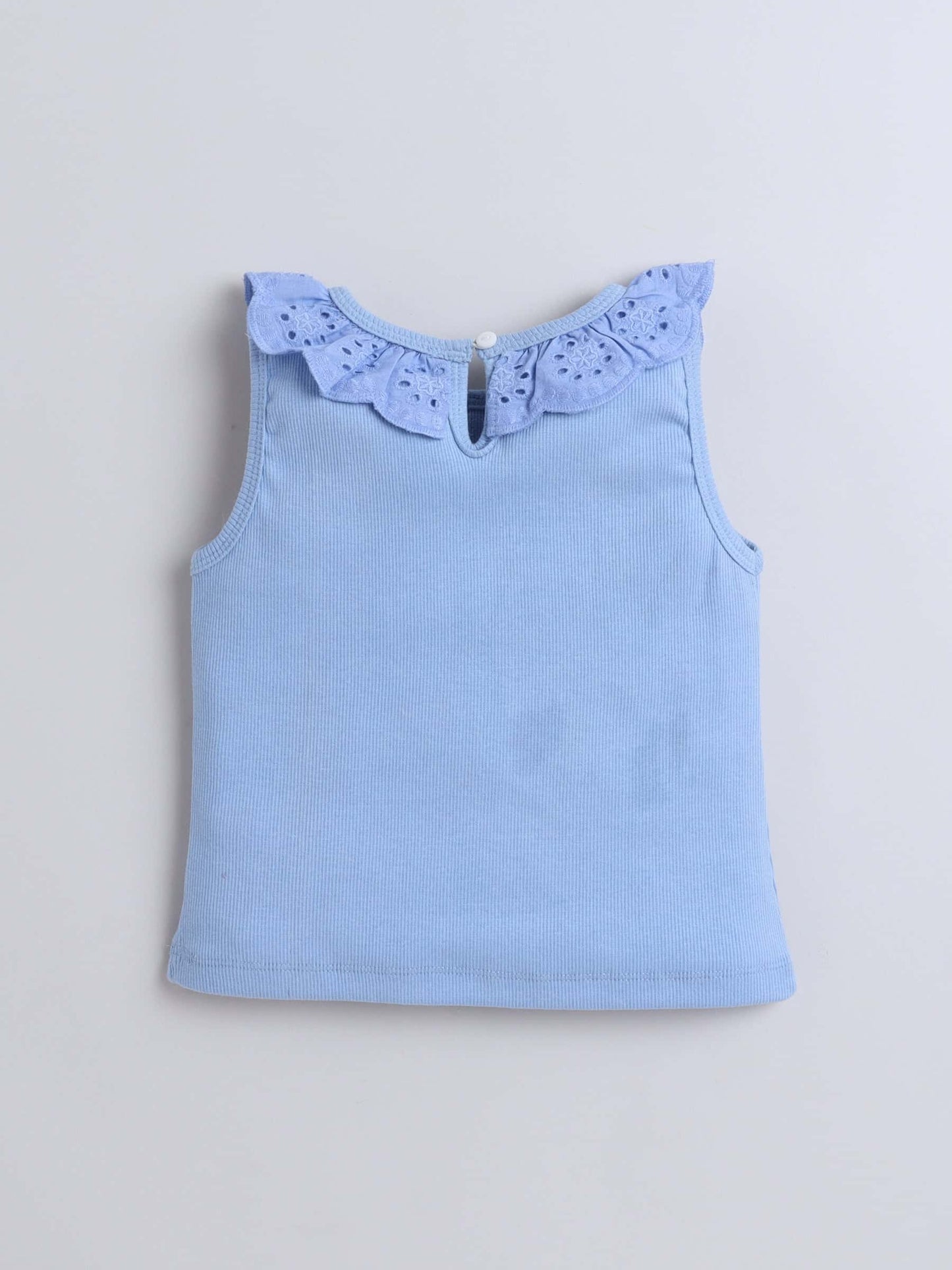 Aww Hunnie Schiffli Lace Design Top - Pure, Chemical-Free Kidswear