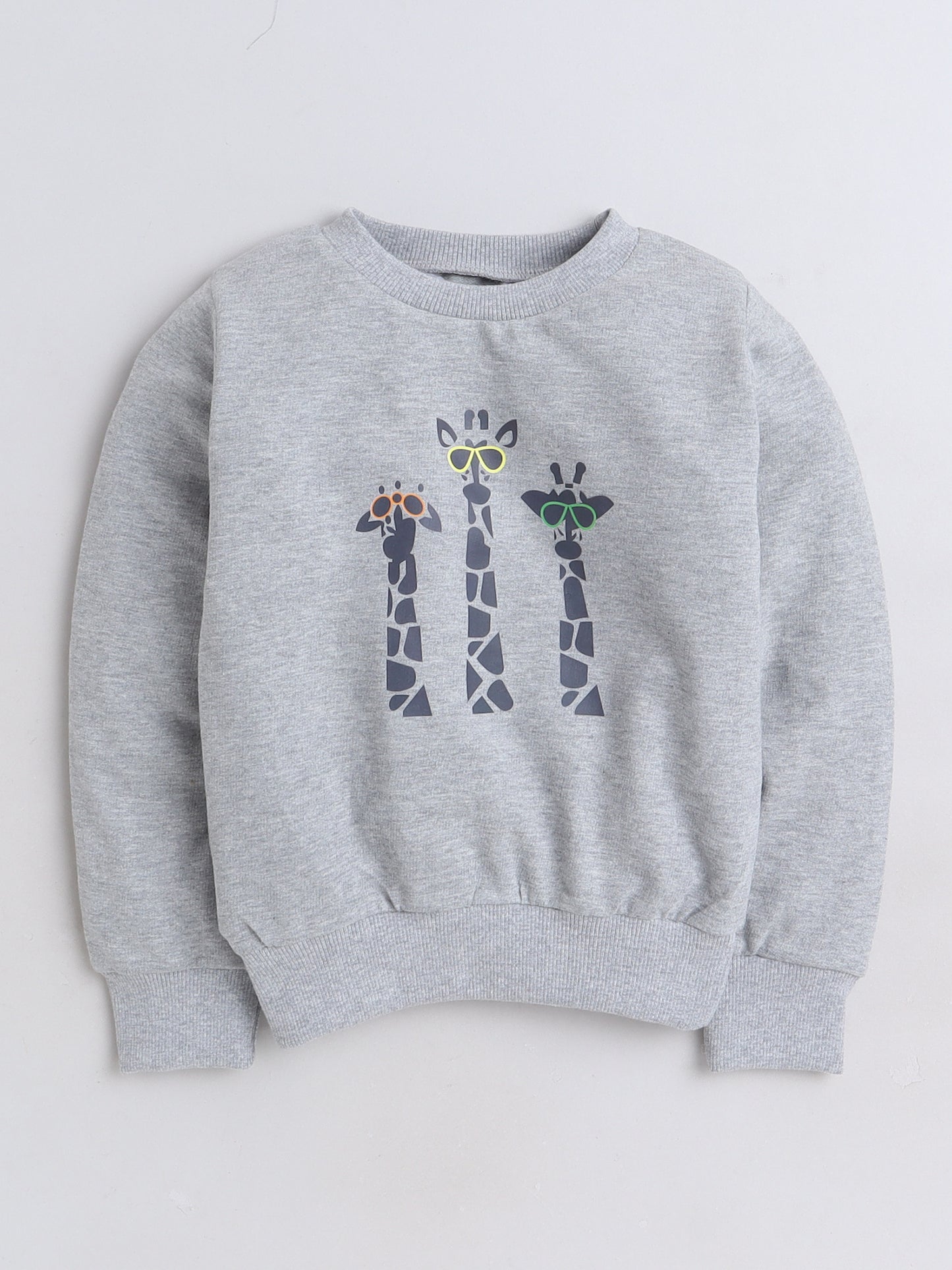 Full Sleeves Giraffe Printed Cotton Terry Autumn Winter Sweatshirt