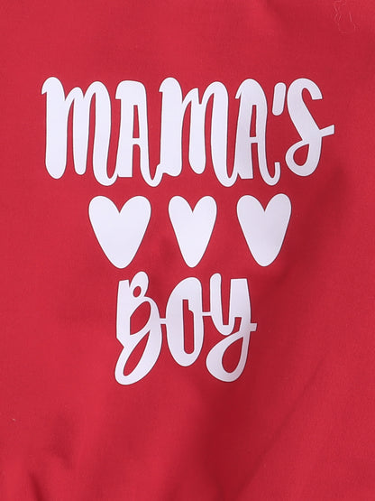 Full Sleeves Mamas Boy Text Printed Cotton Terry Autumn Winter Sweatshirt