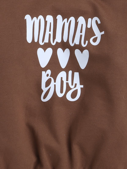 Full Sleeves Mamas Boy Text Printed Cotton Terry Autumn Winter Sweatshirt