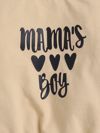 Full Sleeves Mamas Boy Text Printed Cotton Terry Autumn Winter Sweatshirt