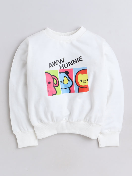 Full Sleeves Cartoon Animals Printed Cotton Terry Autumn Winter Sweatshirt