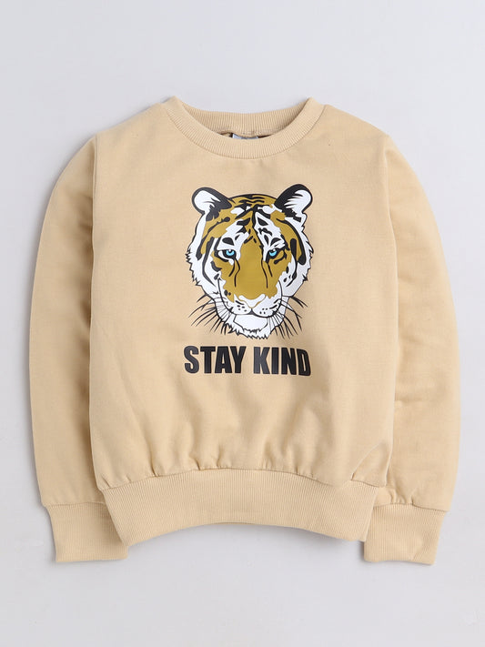 Full Sleeves Tiger Printed Cotton Terry Autumn Winter Sweatshirt