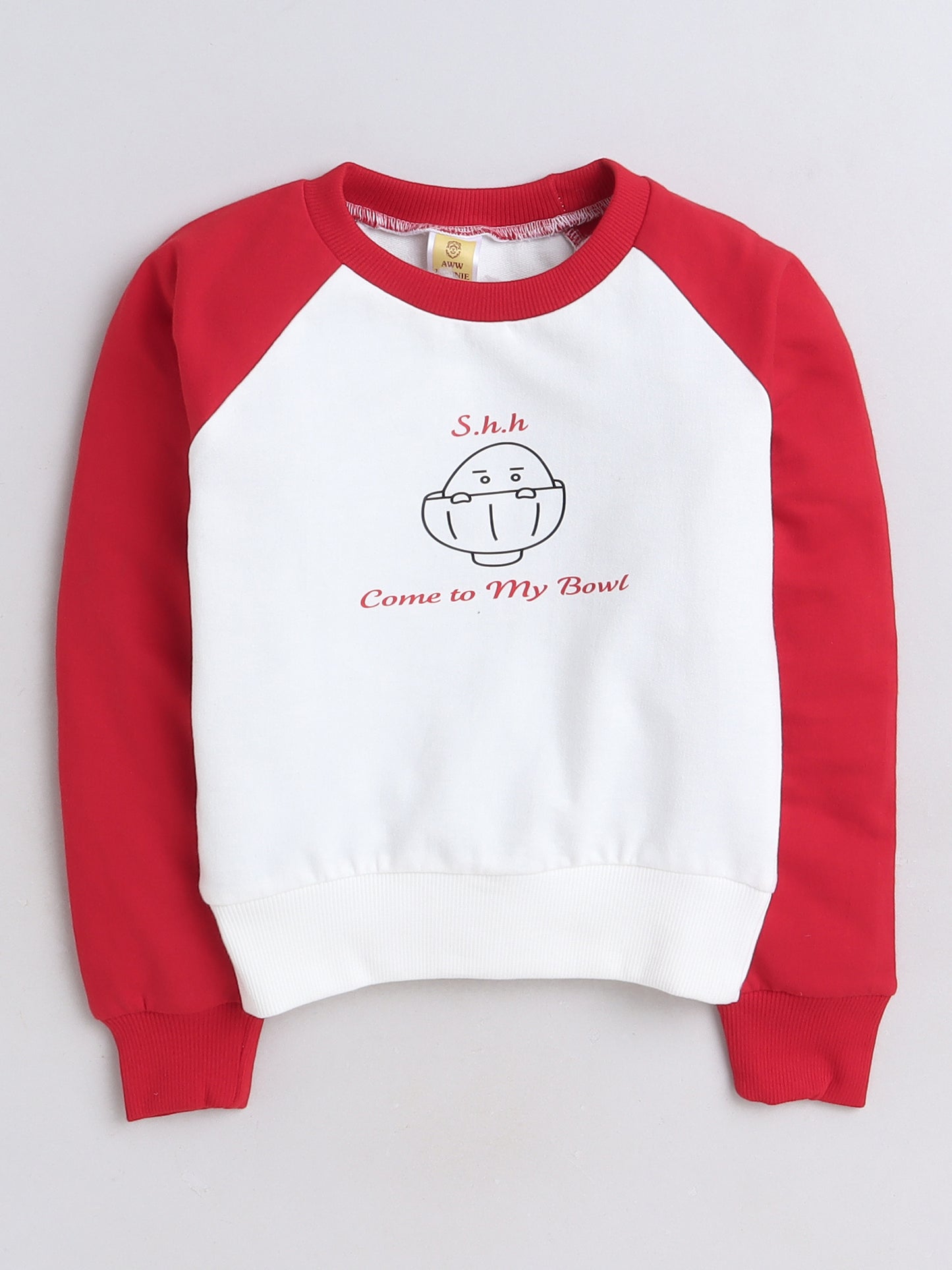 Raglan Full Sleeves Placement Text   Printed Cotton Terry Autumn Winter Sweatshirt