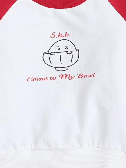 Raglan Full Sleeves Placement Text   Printed Cotton Terry Autumn Winter Sweatshirt