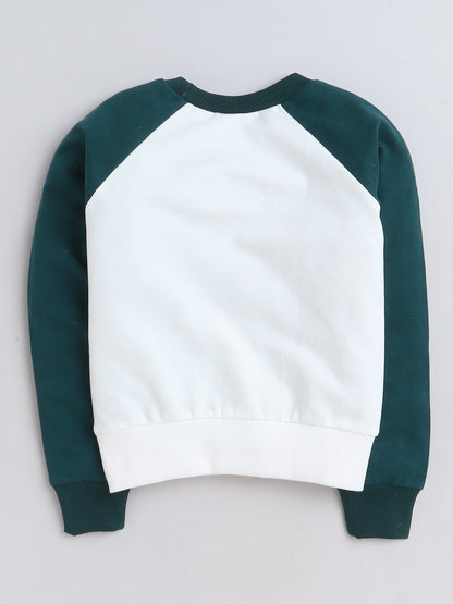 Raglan Full Sleeves Placement Text   Printed Cotton Terry Autumn Winter Sweatshirt