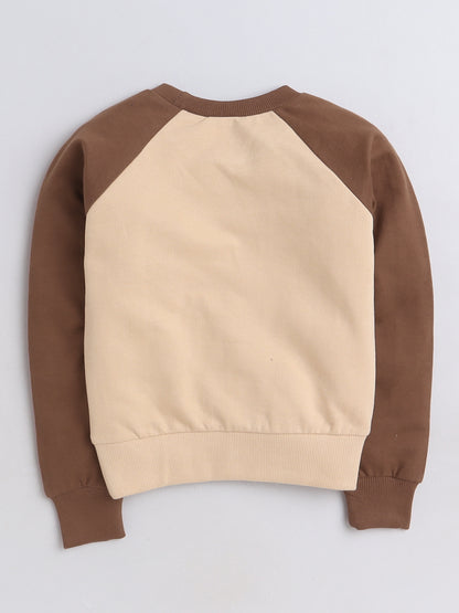 Raglan Full Sleeves Cartoon Rice Cake Printed Cotton Terry Autumn Winter Sweatshirt