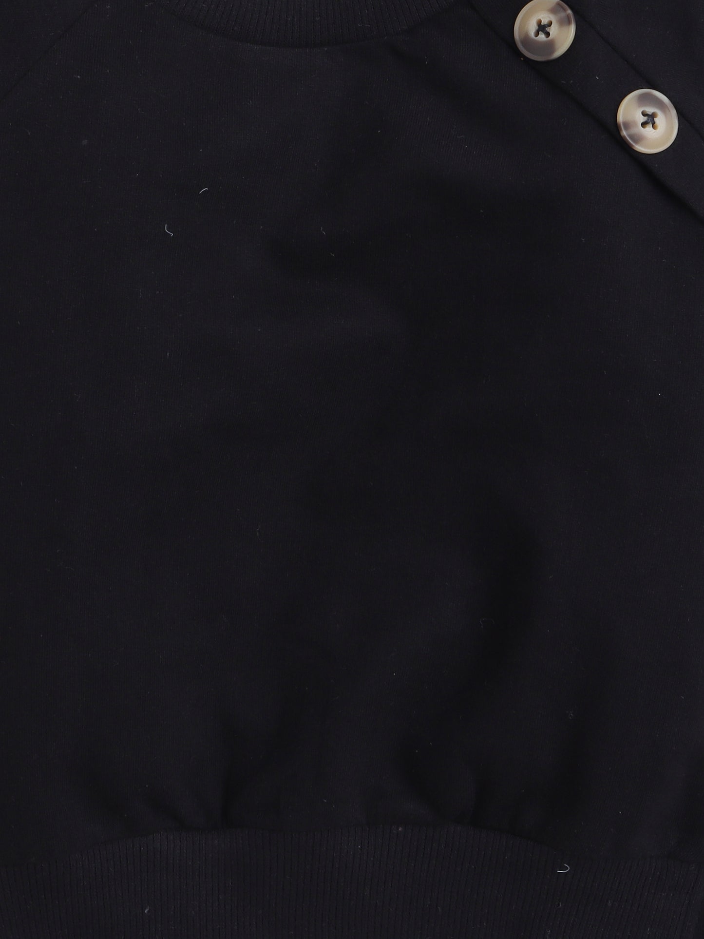 Full Sleeves Side Flap Style Button Detailed Cotton Terry Autumn Winter Sweatshirt