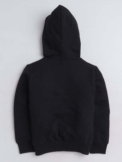 Full Sleeves Solid Front Zipper Hooded Cotton Terry Autumn Winter Sweatshirt