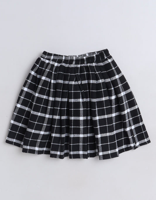 Cotton Fleece Plaid  Checked  Woolen  Skirt