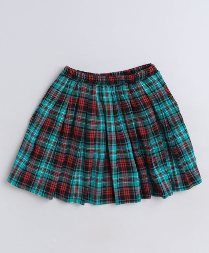 Cotton Fleece Plaid  Checked  Woolen  Skirt
