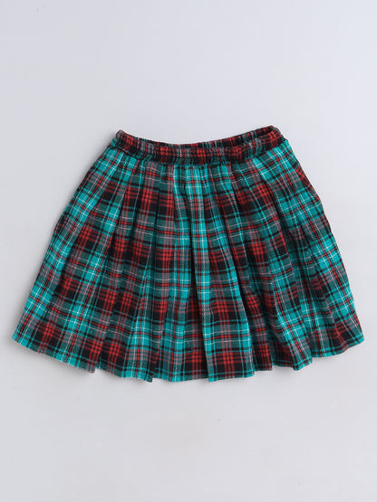 Cotton Fleece Plaid  Checked  Woolen  Skirt