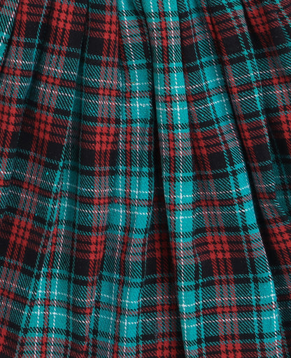 Cotton Fleece Plaid  Checked  Woolen  Skirt