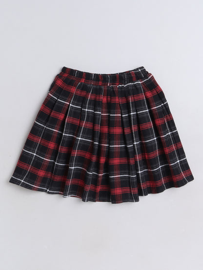 Cotton Fleece Plaid  Checked  Woolen  Skirt