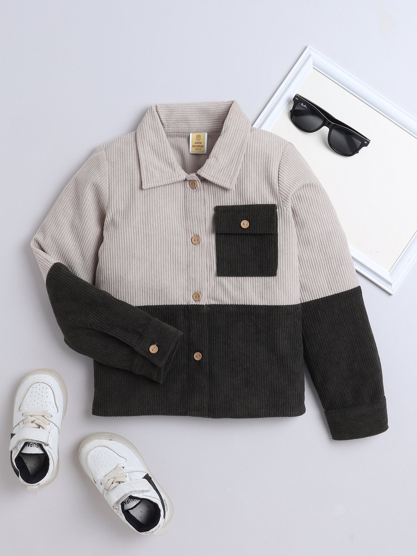 Corduroy 2 Colour Full Sleeves Shirt With One Side Pocket