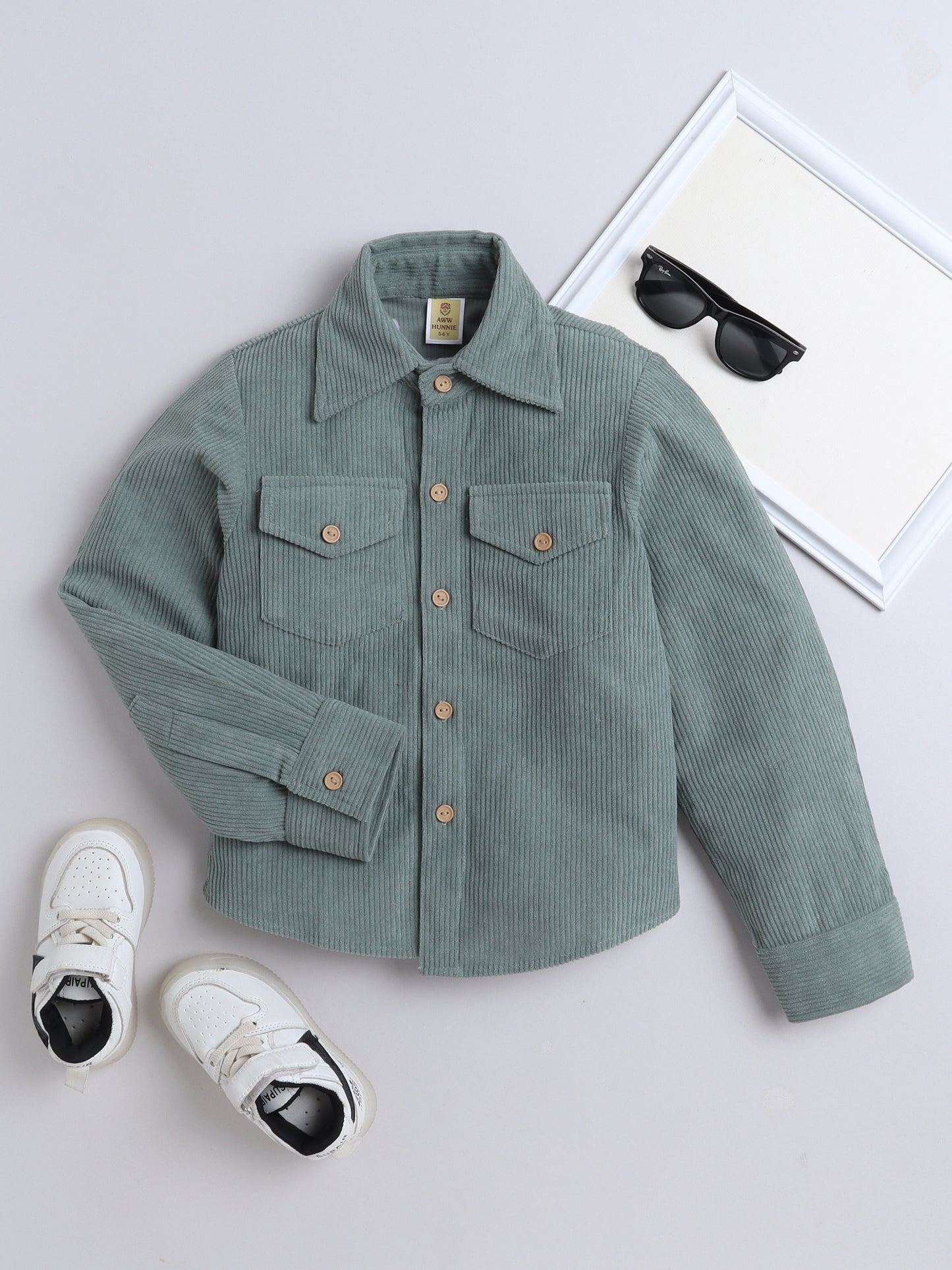 Corduroy Full Sleeves Ribbed Shirt