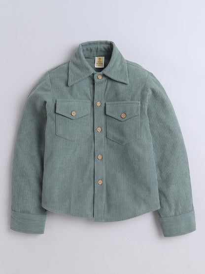 Corduroy Full Sleeves Ribbed Shirt