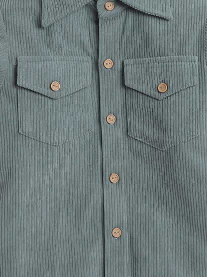 Corduroy Full Sleeves Ribbed Shirt