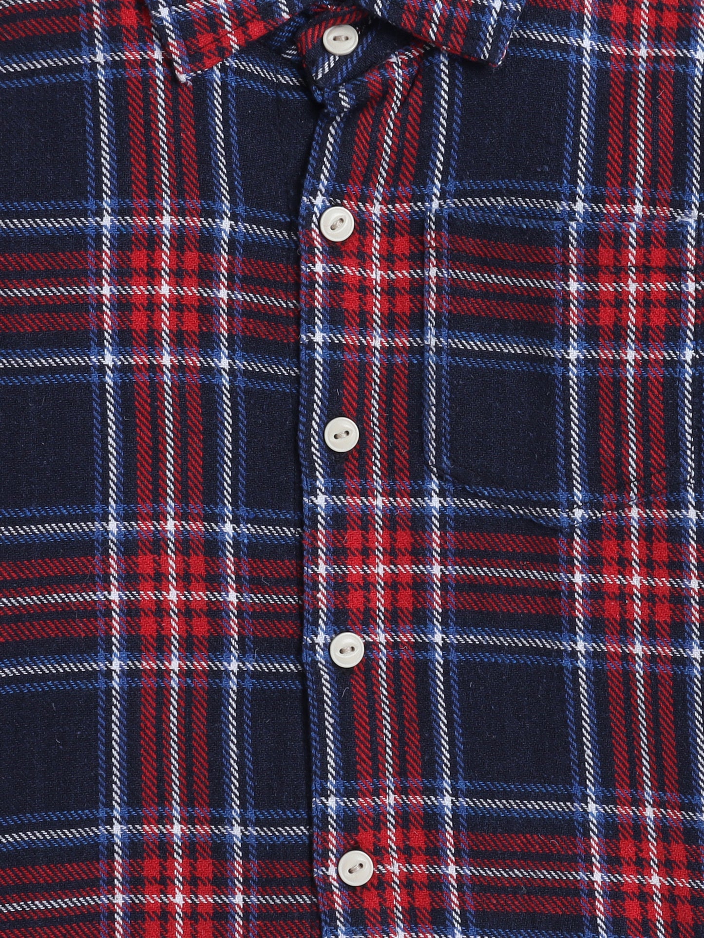 Woolen Check Full Sleeves Shirt With One Side Pocket