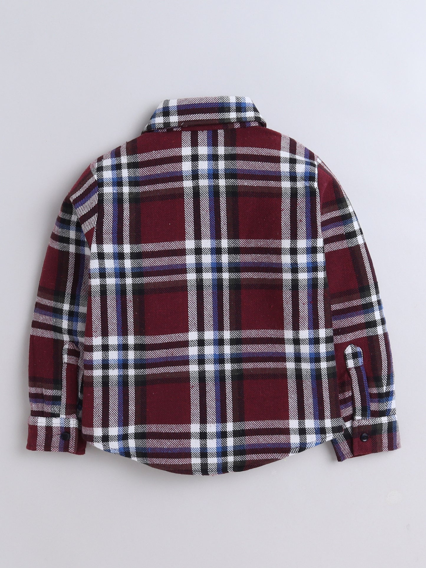 Woolen Check Full Sleeves Shirt With One Side Pocket