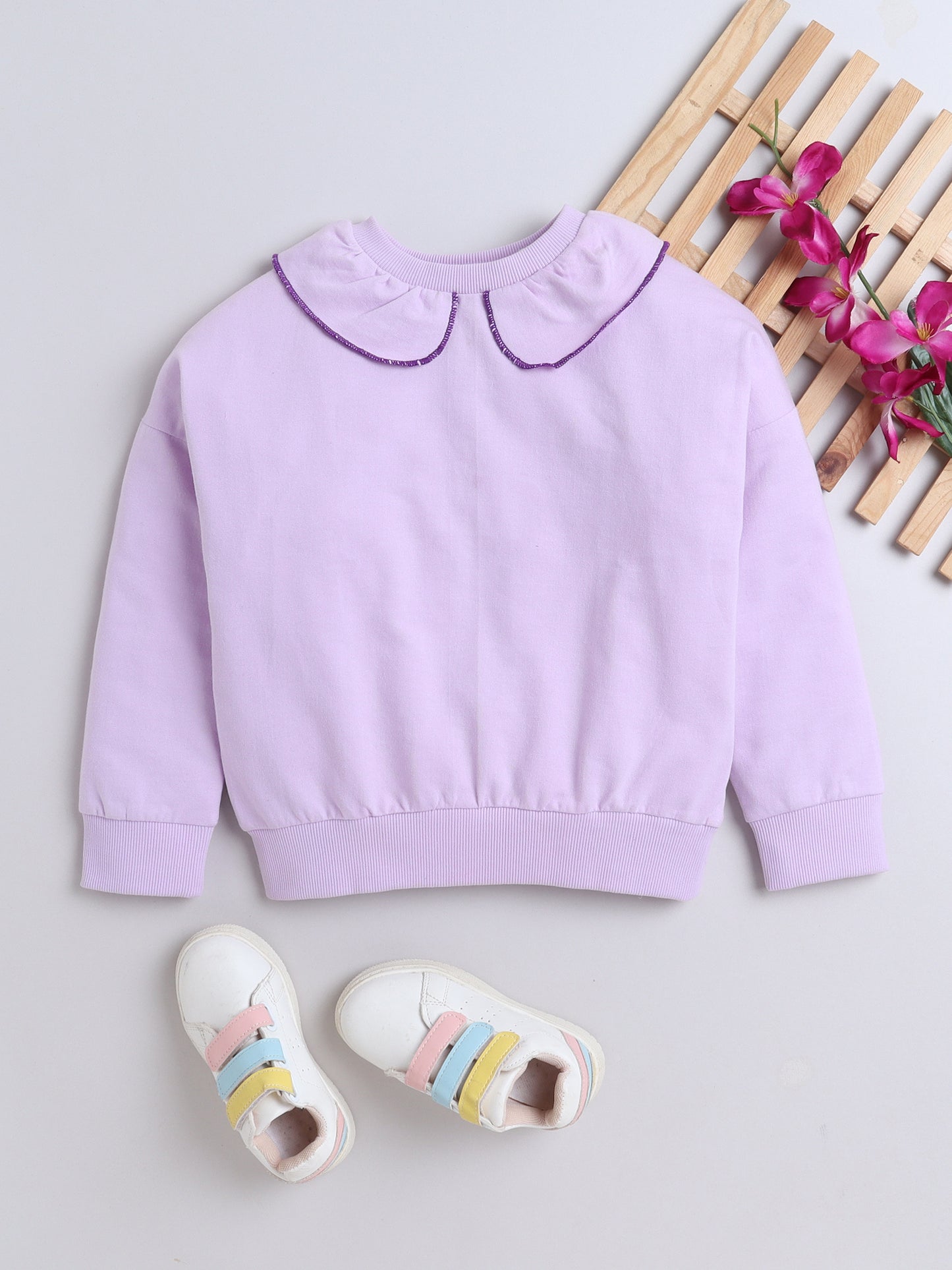 Cotton Terry Full Sleeves Solid Sweatshirt