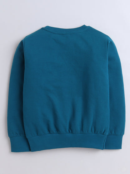 Pack Of 2 Cotton Terry Full Sleeves Solid Sweatshirts- Green & Blue