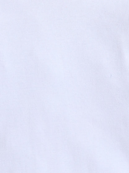 Pack Of 2 Cotton Rib Full Sleeves Solid Tees - Lavender & White