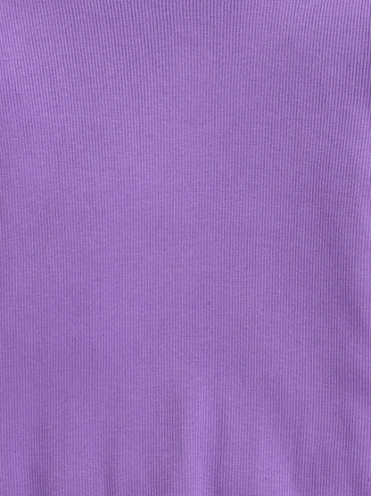 Pack Of 2 Cotton Rib Full Sleeves Solid Tees - Lavender & White