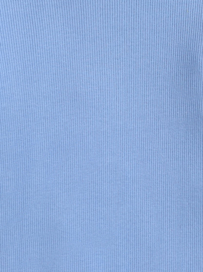 Pack Of 2 Cotton Rib Full Sleeves Solid Tees - Green & Blue