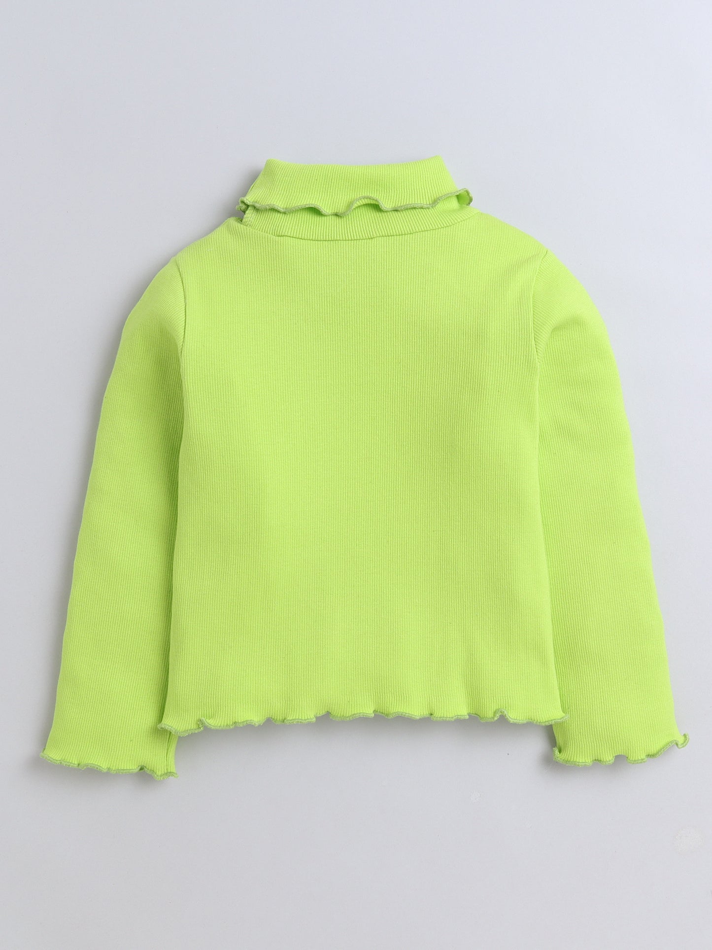 Pack Of 2 Cotton Rib Full Sleeves Solid Tees - Green & Blue